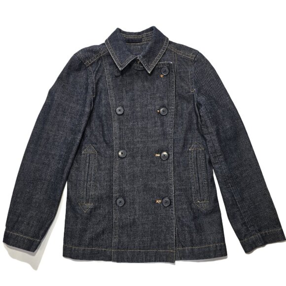 Gap Women’s Double-Breasted Denim Jacket Blazer XS Medium Wash Blue - Picture 14 of 16